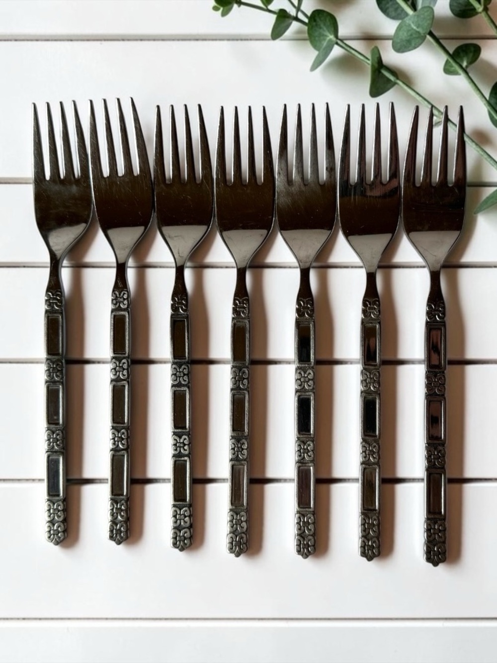 Oneida Community Madrid Stainless Steel Salad Forks Set of 7 Vintage Flatware
